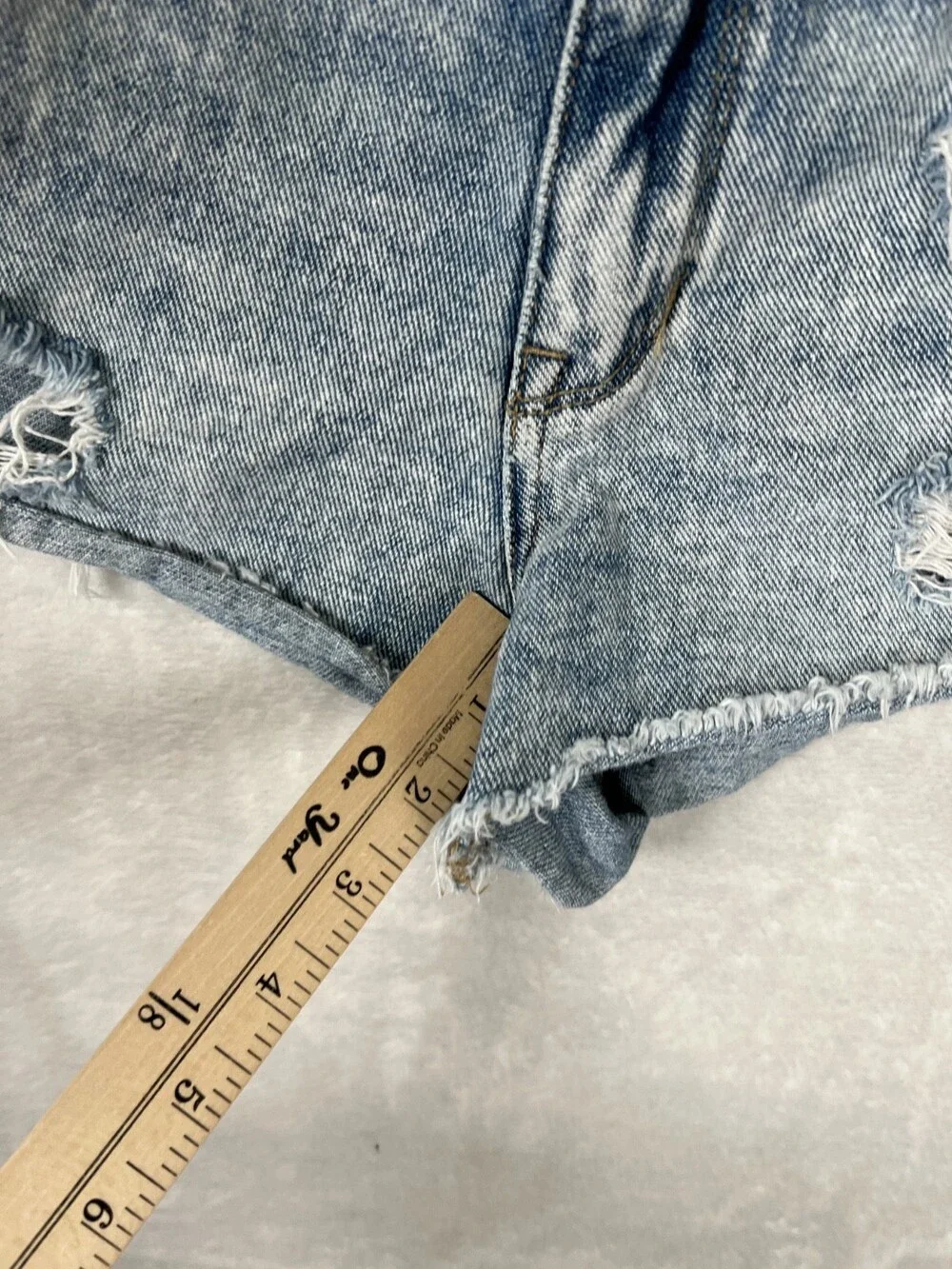 PacSun Denim Jean Shorts Women's 24 Blue Distressed Festival Cutoff Frayed